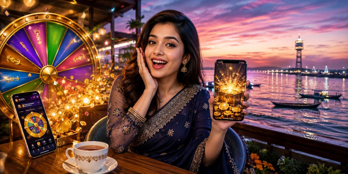 চট্টগ্রামের সমুদ্র সৈকতে একজন ব্যবহারকারী লাকি ড্র গেমে অংশ নিচ্ছেন