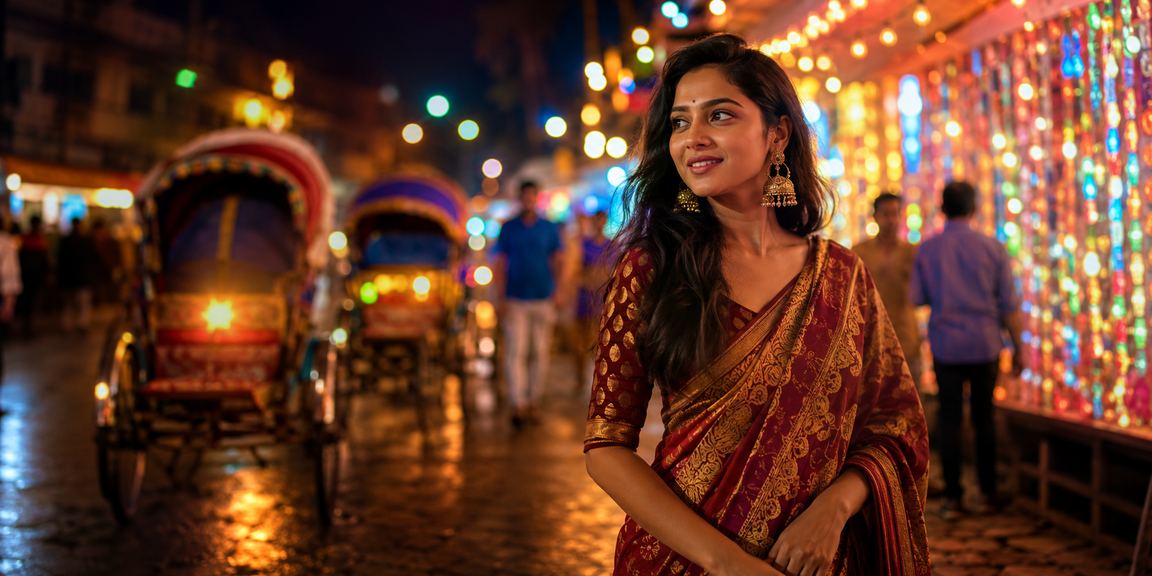 ঢাকার নাইট মার্কেটে লটারি গেম উপভোগরত একজন ব্যবহারকারী