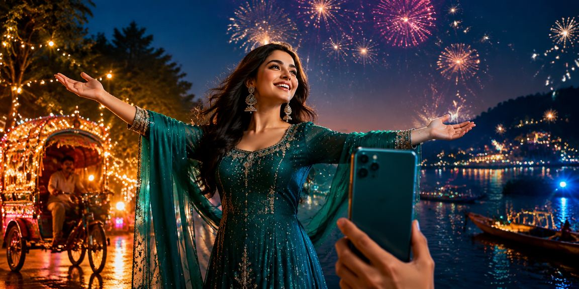 ঢাকায় ঈদ উৎসবে মোবাইলে দায়িত্বশীলভাবে গেমিং উপভোগ করছেন একজন ব্যবহারকারী