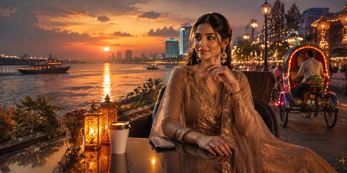 ঢাকায় ঈদ উৎসবে মোবাইল পেমেন্ট করছেন একজন ব্যবহারকারী
