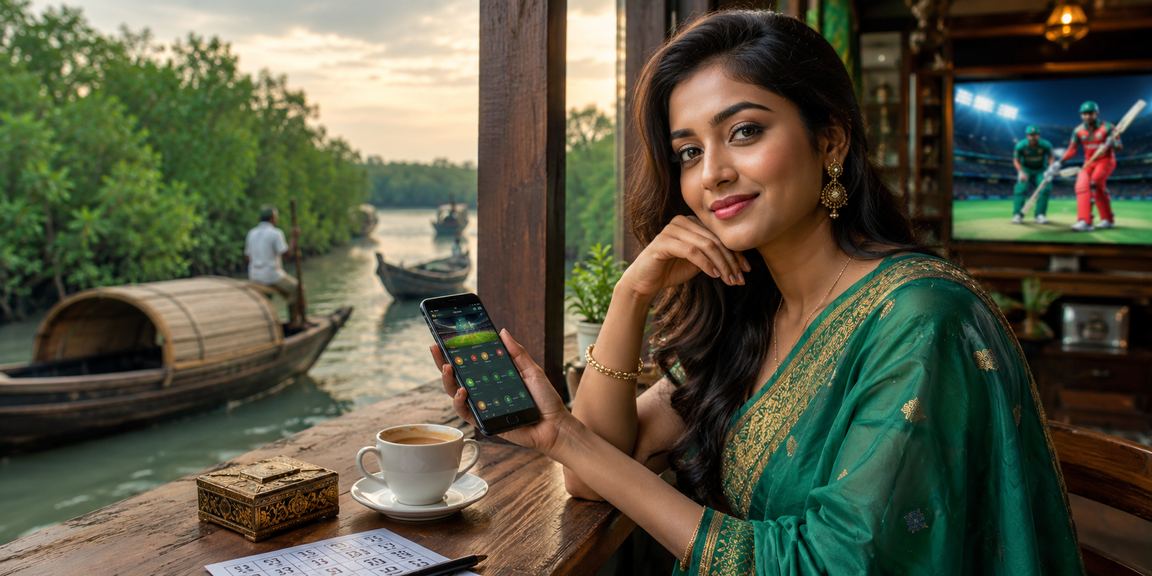 বাংলাদেশের সুন্দরবন এলাকায় ক্রিকেট বেটিং উৎসাহীর দৃশ্য